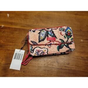 NWT VERA BRADLEY Iconic RFID All In One Crossbody -Stitched Flowers